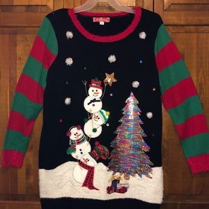 Ugly Christmas 🎄 Sweater, Sequenced Tree, 1X, NWT